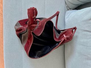 Bolso vintage de ante multicolor