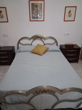 Estructura de cama de metal plateado