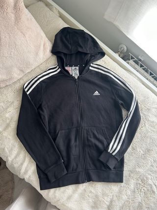 Chaqueta Adidas Negra con Rayas Blancas