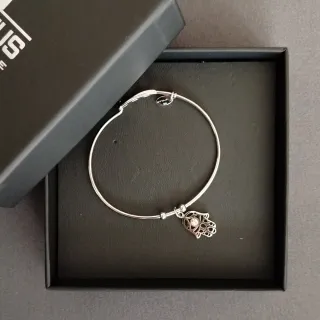 Pulsera Lotus Mano de Fátima Plata