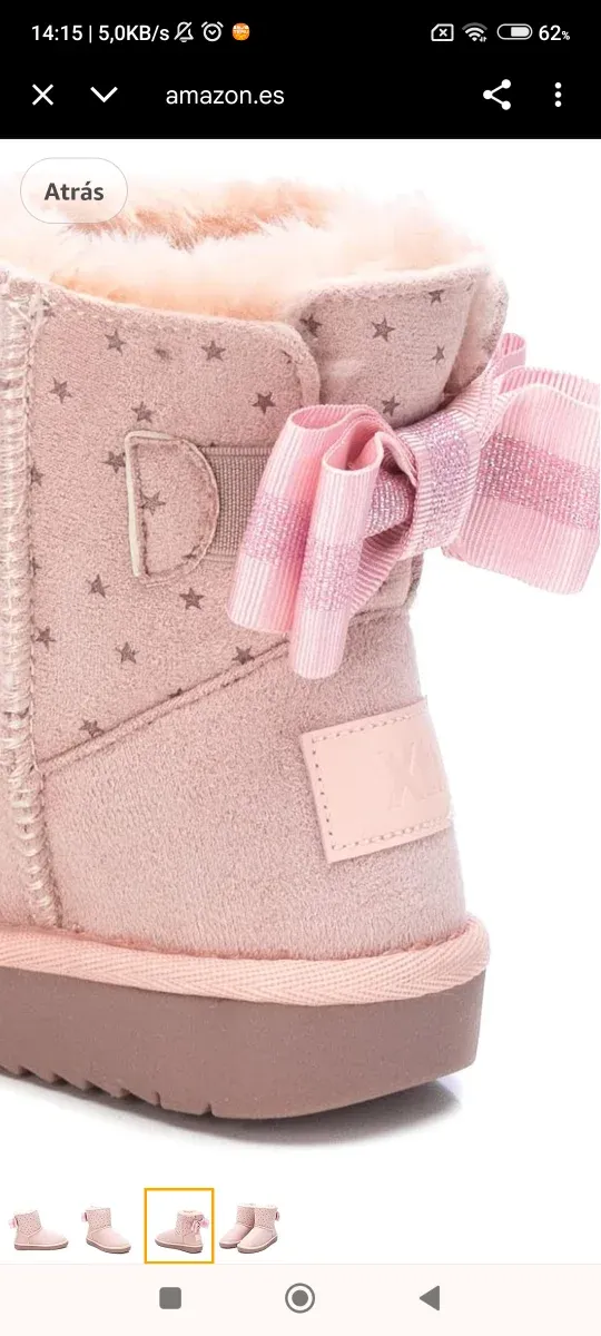 Marca X TI. Talla 32. Botas rosas con lazo y pelo