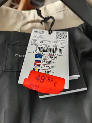 Gabardina Cortefiel Beige Talla S.