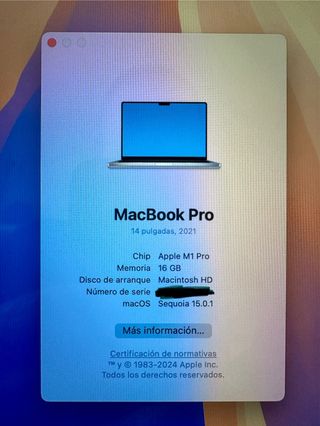 MacBook Pro M1 Pro 1TB Plata