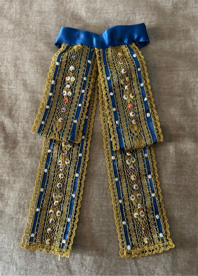 Traje Fallera Niña Lazada Azul y Dorada