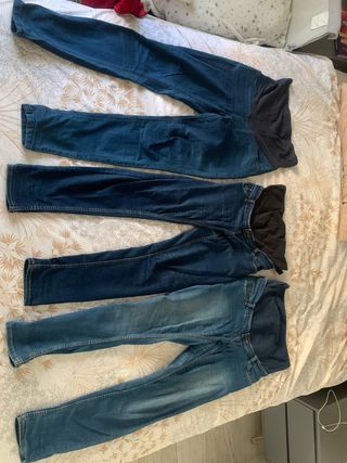 Pantalones premamá elásticos vaqueros