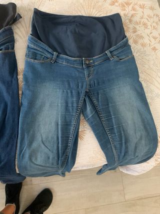 Pantalones premamá elásticos vaqueros