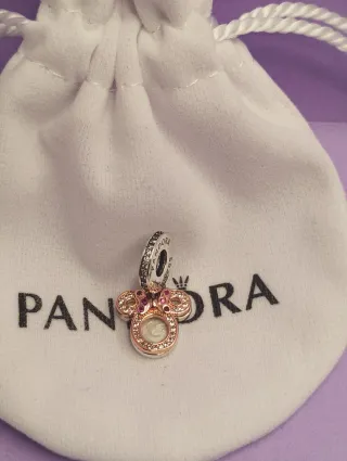 Charm Pandora Minnie Mouse  Rosa y Circonitas