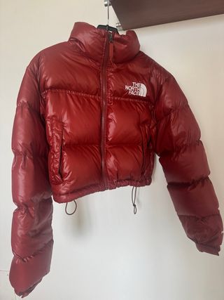The North Face Nuptse 700 cropped jacket bordeaux