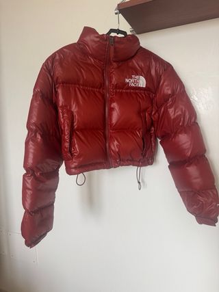 The North Face Nuptse 700 cropped jacket bordeaux