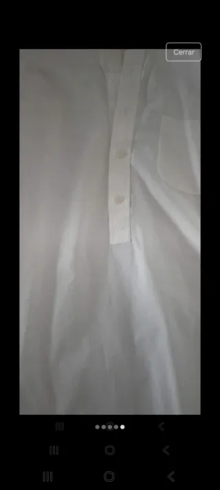 Camisa unisex cuello maho blanca