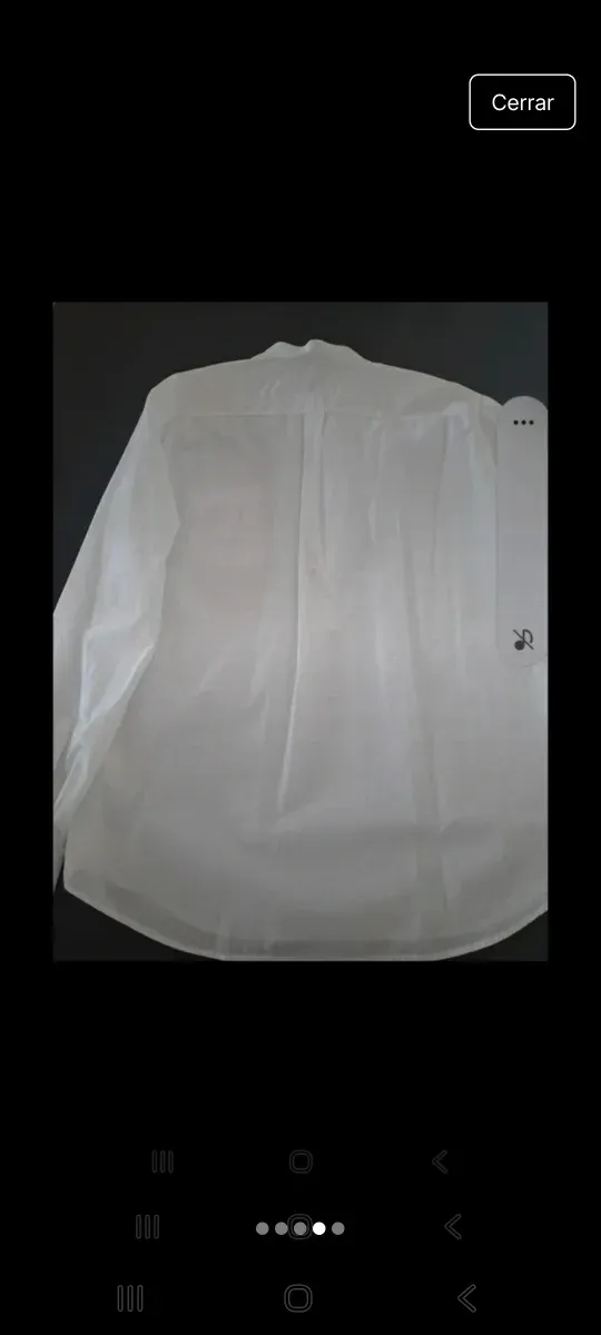 Camisa unisex cuello maho blanca