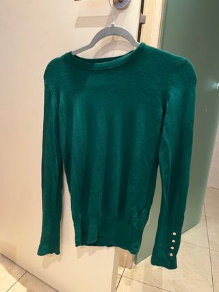 Jersey Zara verde botones manga