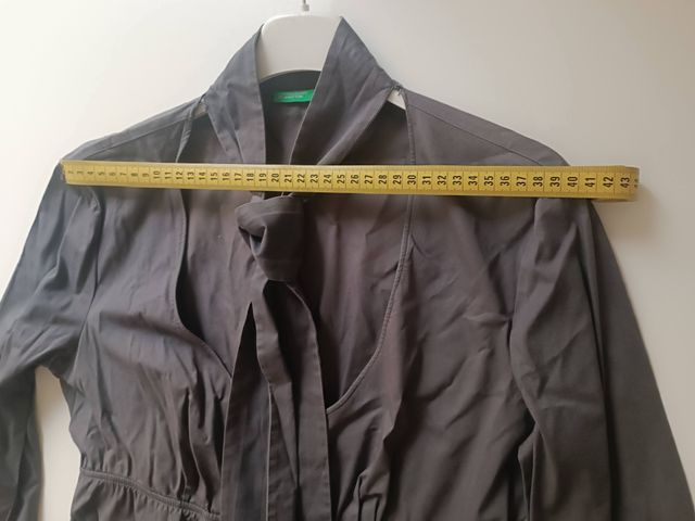 Blusa Benetton Grigia Maniche a Sbuffo Taglia M