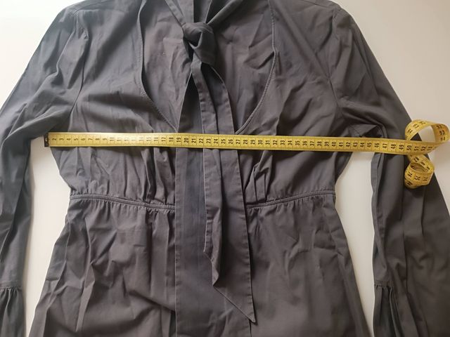 Blusa Benetton Grigia Maniche a Sbuffo Taglia M