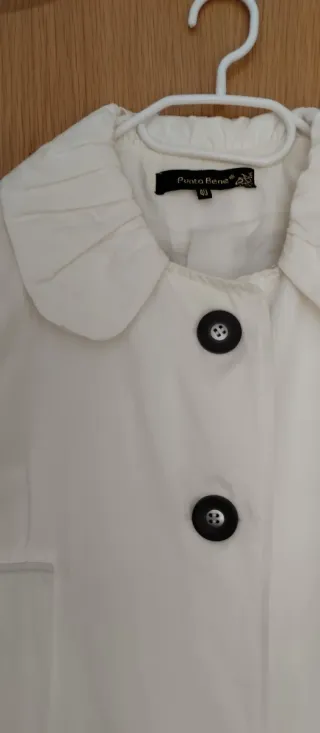 Gabardina Paz Rodriguez Blanca Talla M