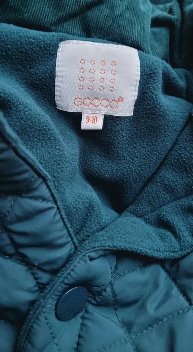 Chaqueta acolchada Gocco verde, talla 9-10 