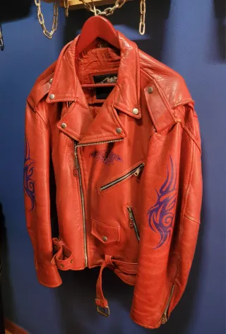 Chaqueta Cuero Vintage Roja Años 80 T.48