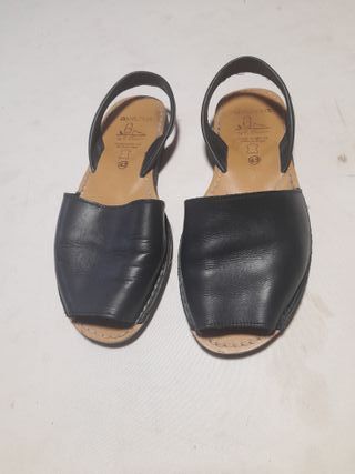 Alpargatas de piel negras talla 43