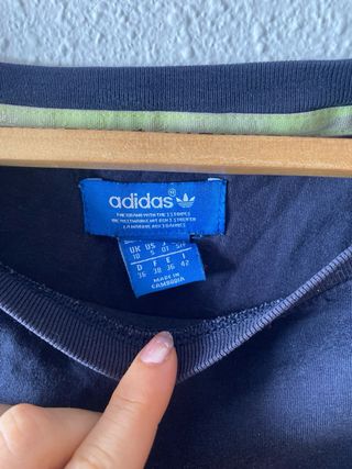 Adidas Camiseta Negra Logo Trébol Multicolor