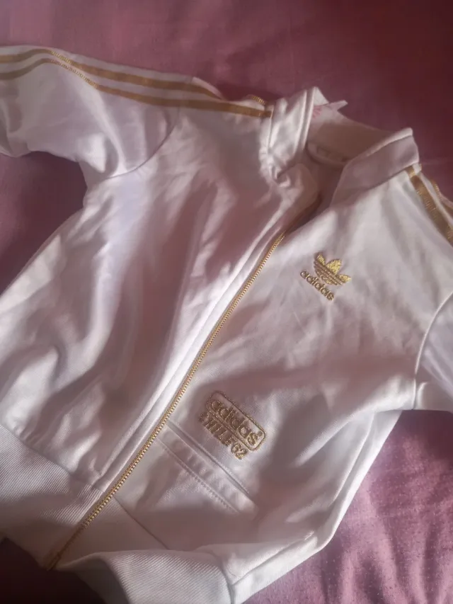 Chándal Adidas Blanco y Dorado Niños