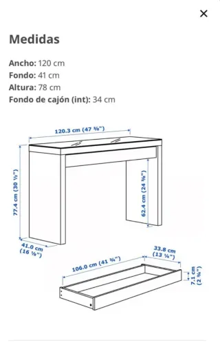 Tocador Mesa Ikea Blanco Cristal