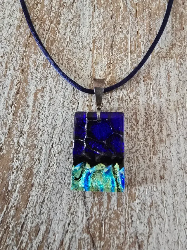 Collar Cristal Murano Azul y Verde