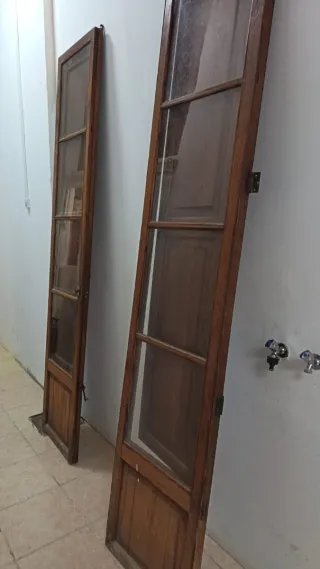 2 Puertas Madera y Cristal 2.40m x 51cm