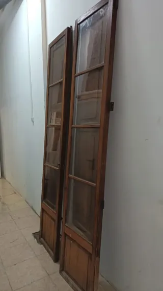 2 Puertas Madera y Cristal 2.40m x 51cm