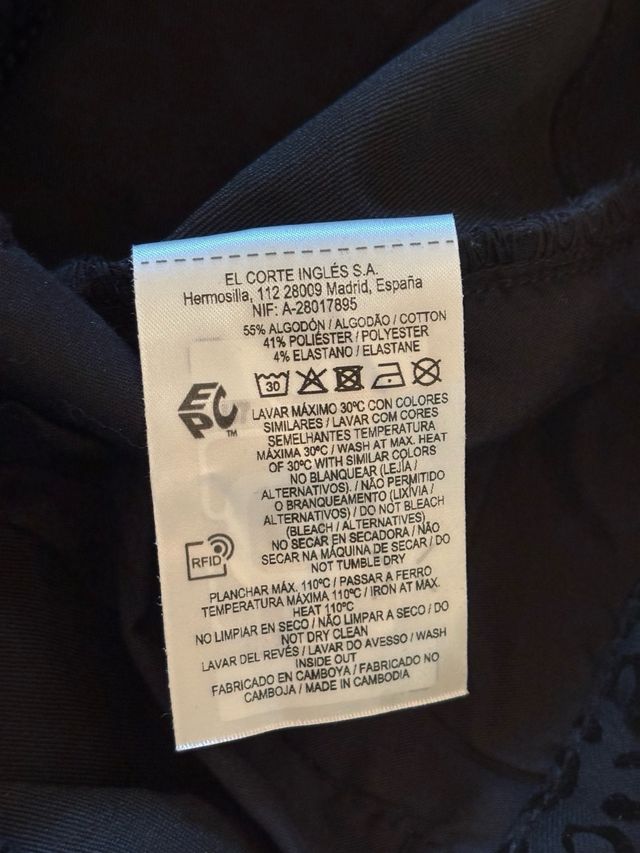 Pantalón Corte Inglés Leopardo Negro