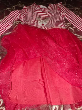 Vestido navidad de niña rojo reno