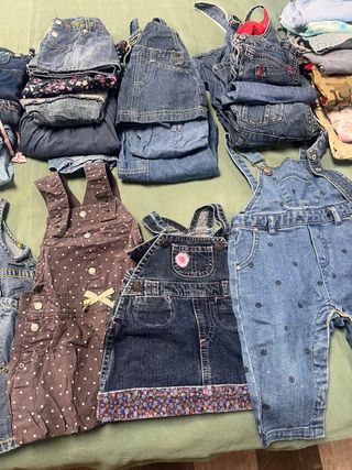 Lote 28 Monos Vaqueros y Estampados Niña