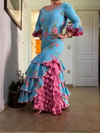 Vestido flores azul 