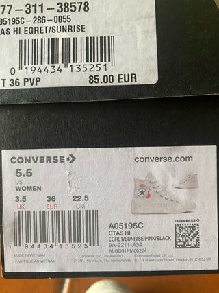 Zapatillas Converse niña talla 36