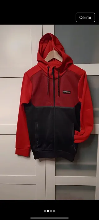Sudadera McKenzie cremallera roja y negra