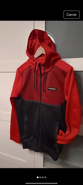 Sudadera McKenzie cremallera roja y negra
