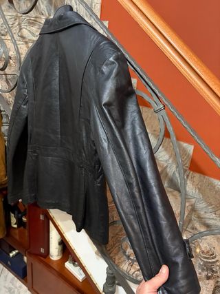 Giacca donna vera pelle vintage nera