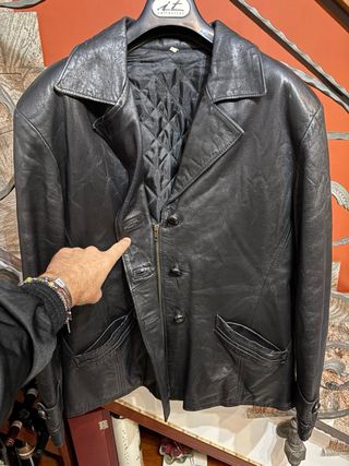 Giacca donna vera pelle vintage nera
