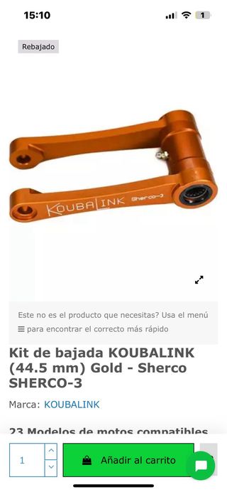 Bieleta para bajar altura Sherco Enduro.