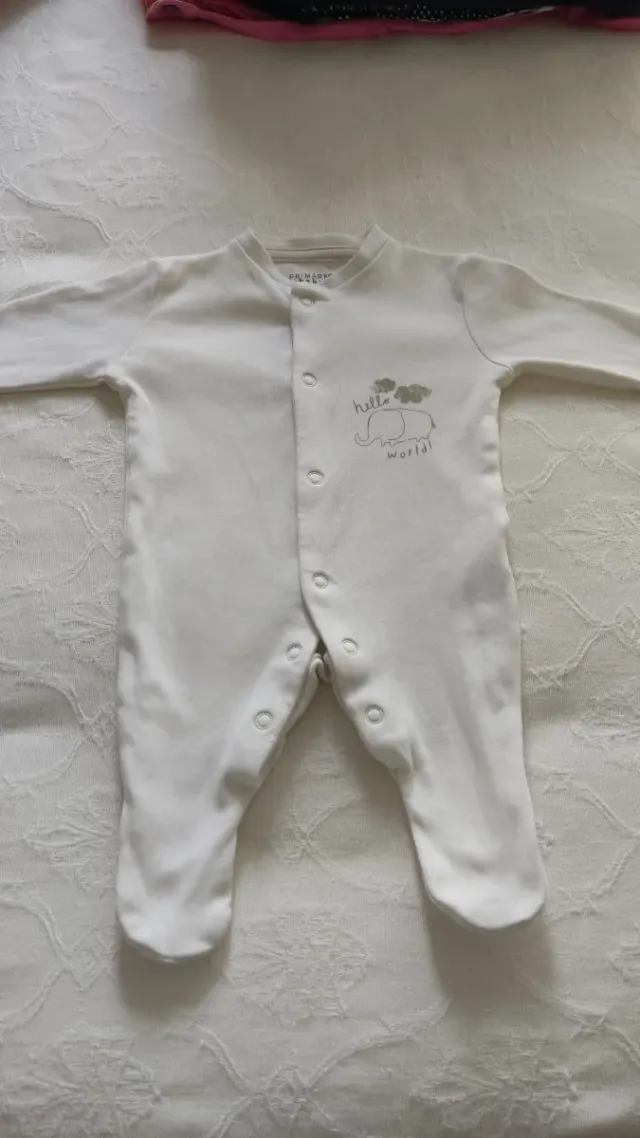 Pijama bebé 50cm elefante hello world