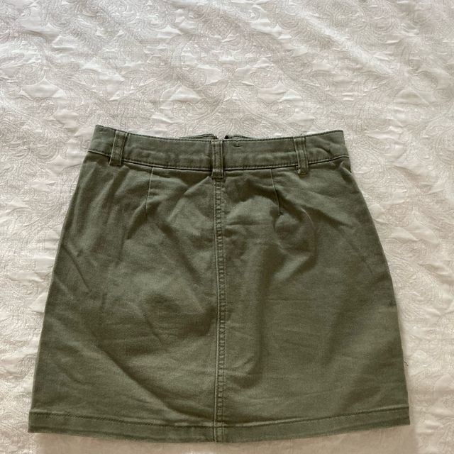 Falda vaquera verde Pull&Bear cremallera