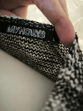 Vestido de punto rayas blanco y negro