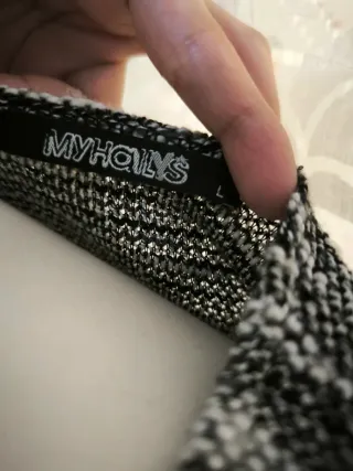 Vestido de punto rayas blanco y negro