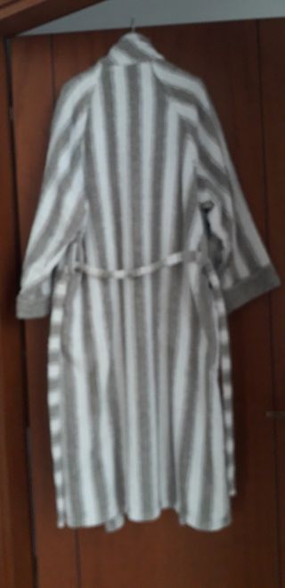 Accappatoio Frette a righe grigio e bianco
