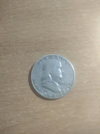 US 1951 D Silver Half Dollar Moneda