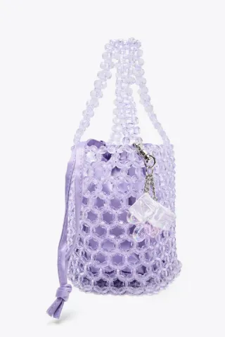 Bolso Zara de perlas morado