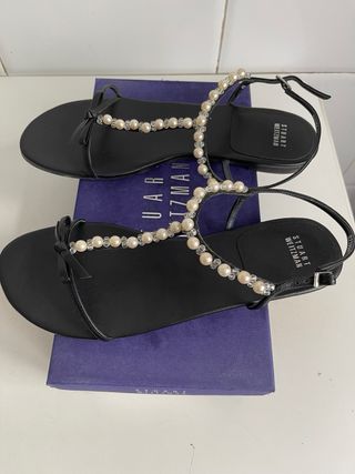 Sandalias Stuart Weitzman perlas negras