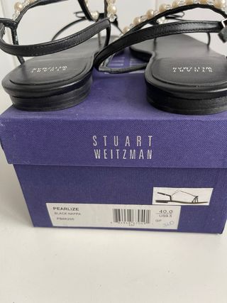 Sandalias Stuart Weitzman perlas negras