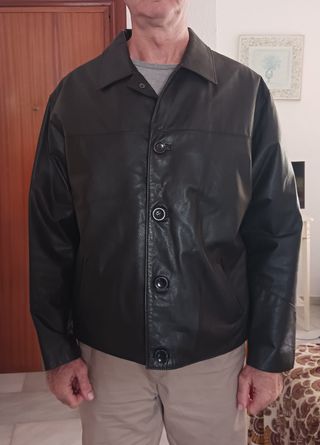 Chaqueta Cuero Argentino Talla L Negra