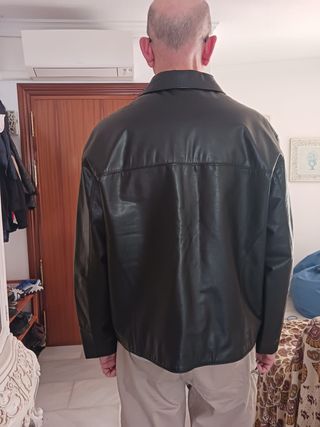 Chaqueta Cuero Argentino Talla L Negra