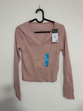 Camiseta rosa manga larga Primark